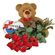 red roses with teddy and chocolates. Mauritius